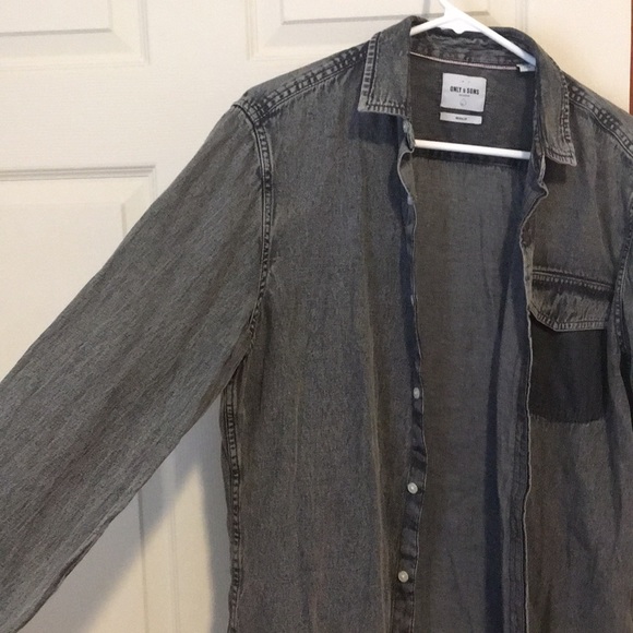 Gray Denim Men’s Button down (ASOS) - Picture 3 of 7
